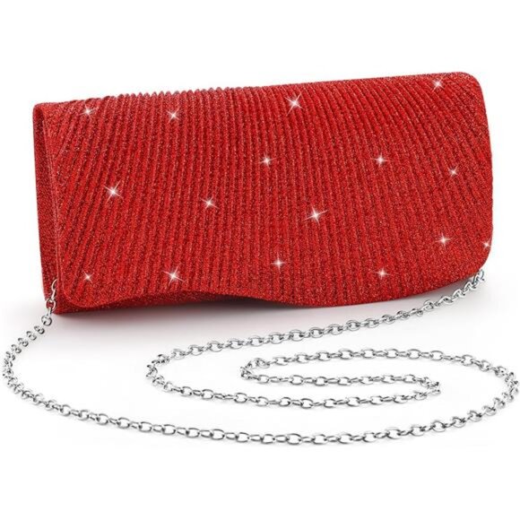 Sequin Clutch Purse Sparkly Envelope Evening Bag for Wedding, Parties, Brides - Picture 11 of 11